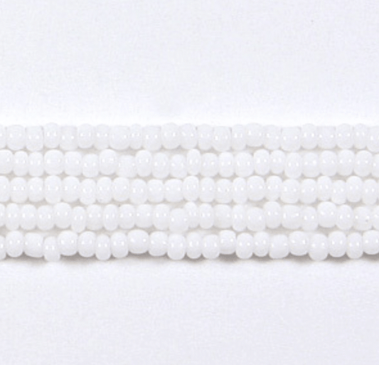Precoisa 13/0 Seedbeads 13/0 Preciosa Seed Bead- Opaque Chalk White *Long Hank*