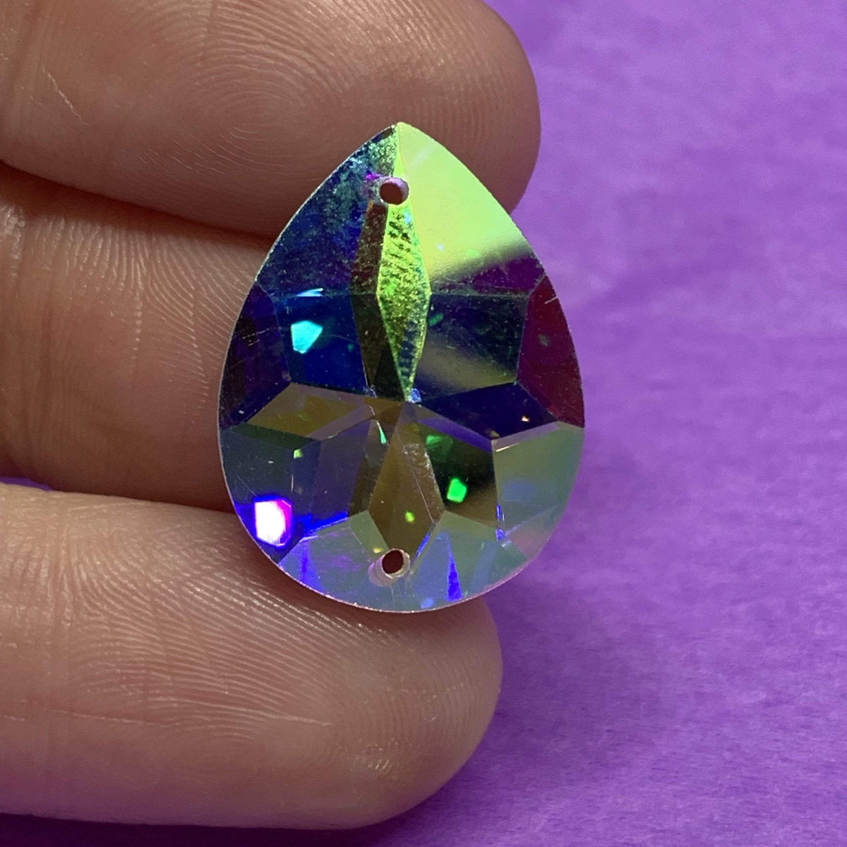 Sundaylace Creations & Bling Fancy Glass Gems 13*18mm AB 8-Pointed Star design Teardrop, Strass Glass Sew on, Fancy Glass Gem