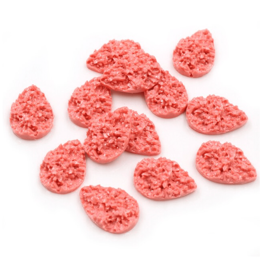 Sundaylace Creations & Bling Resin Gems 13*18mm Peach Coral Druzy Textured Teardrop, Glue on, Resin Gem (Sold in Pair)