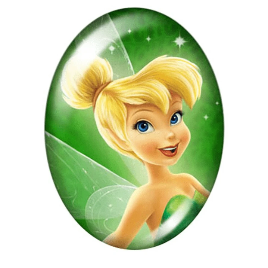 Sundaylace Creations & Bling Resin Gems Tinderbell 13*18mm Princesses Cartoon Character Acrylic OVAL Glass, Glue on, Resin Gem (Sold in Pair)