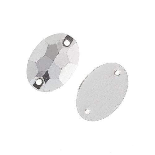 Sundaylace Creations & Bling Resin Gems 13*18mm Silver Vintage Metallic OVAL, Sew on, Resin Gems