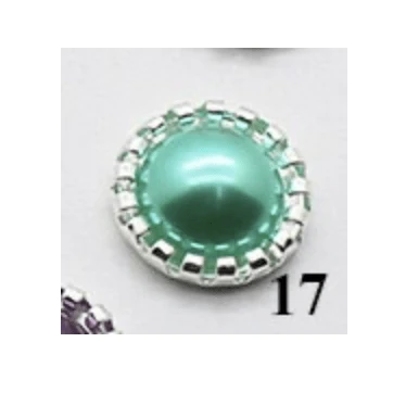 Sundaylace Creations & Bling Rhinestone Frame Mint 13mm Mint, Pink and White in a Coat Snap Button Rhinestone Frame, Flat Back, Resin Gem