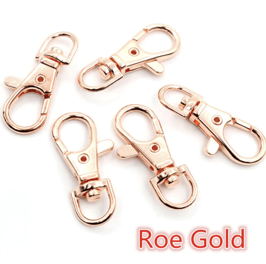 Sundaylace Creations & Bling Basics Rose Gold 14*32mm Swivel Lobster Claw Clasp, Lanyard Snap Hook, 10 Findings