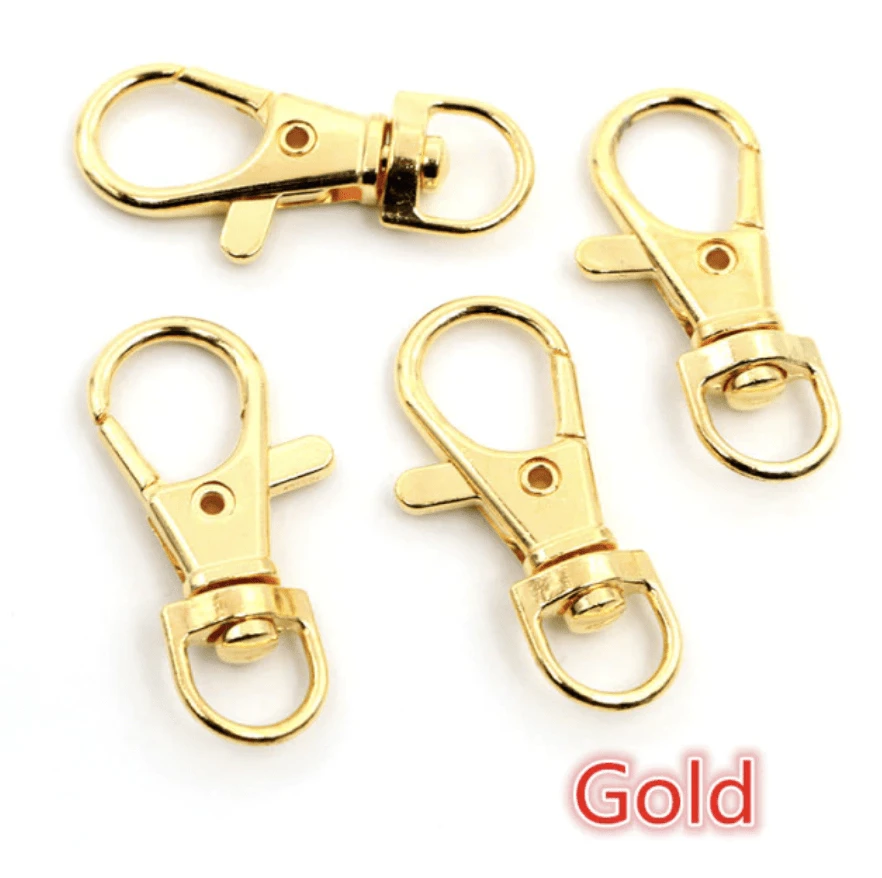 Sundaylace Creations & Bling Basics Gold 14*32mm Swivel Lobster Claw Clasp, Lanyard Snap Hook, 10 Findings