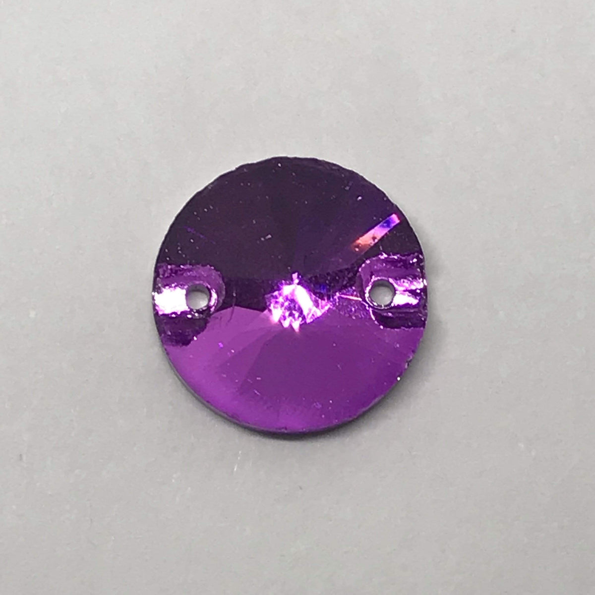 Sundaylace Creations & Bling Glass Gem Dark Purple 14mm Rose Pink, Dark Purple and Light Purple Rivoli Glass Gem, Sew on