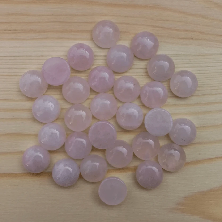 Sundaylace Creations & Bling Stone Gem 14mm Rose Quartz Precious Natural Stone Quartz Rivoli, Glue on, Stone Gem