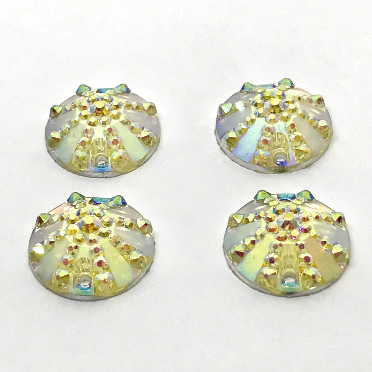 Sundaylace Creations & Bling Resin Gems 14mm Round AB with Starburst pattern Resin Gem, Sew on