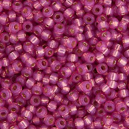Sundaylace Creations & Bling 15/0 Seed Beads Miyuki Seed Bead 15/0 Dark Rose Silver Lined Dyed Alabaster (0645v)