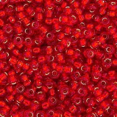 Miyuki 15/0 Seed Beads Miyuki Seed Bead 15/0 Flame Red Silver Lined