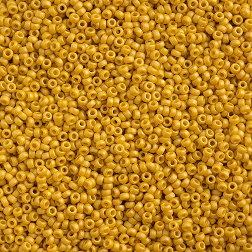 Miyuki 15/0 Seed Beads Miyuki Seed Bead 15/0 Frosted Glazed/ Rainbow Yellow Matte AB