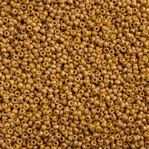 Miyuki 15/0 Seed Beads Miyuki Seed Bead 15/0 Frosted Glazed/ Rainbow Yellow Mustard Matte AB