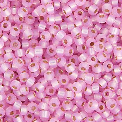 Miyuki 15/0 Seed Beads Miyuki Seed Bead 15/0 Pink Silver Lined Dyed Alabaster (0643v)