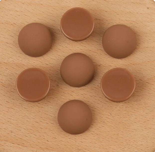 Sundaylace Creations & Bling Resin Gems Chai Latte Brown 16*16mm Matte Round Shaped Gem, Glue on, Resin Gem *NEW 2022* Medium Sized