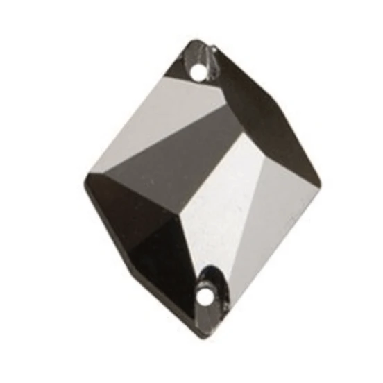 Sundaylace Creations & Bling Fancy Glass Gems 16*20mm Gunmetal Metallic Cosmic Shaped, Sew on, Fancy Glass Gem