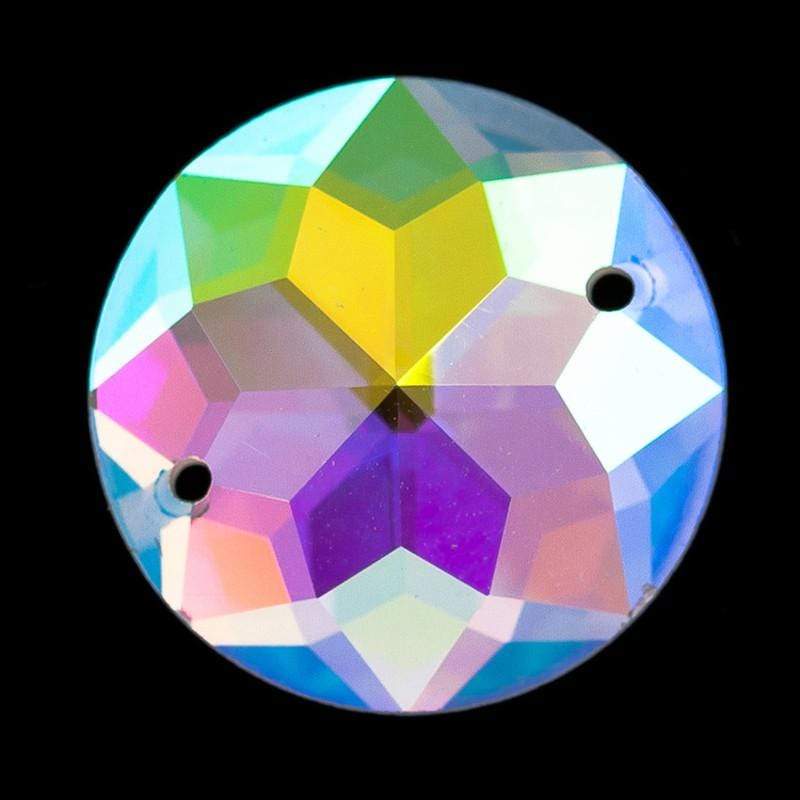 Sundaylace Creations & Bling Fancy Glass Gems 16mm 16mm AB 8-Point Star pattern Rivoli, Sew on, Fancy Glass Gem