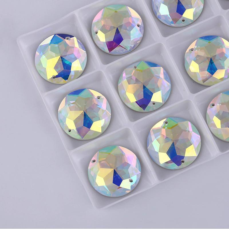 Sundaylace Creations & Bling Fancy Glass Gems 16mm 16mm AB 8-Point Star pattern Rivoli, Sew on, Fancy Glass Gem
