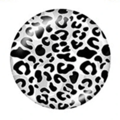 Sundaylace Creations & Bling Resin Gems 16mm Black-White Leopard Animal Print Dome, Glue on, Acrylic Resin Gems