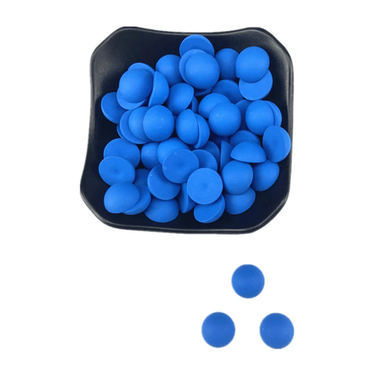 Neon Blue 16mm NEON MATTE Round, Glue on, Resin Pearl Gem (Sold in Pair) Resin Gems