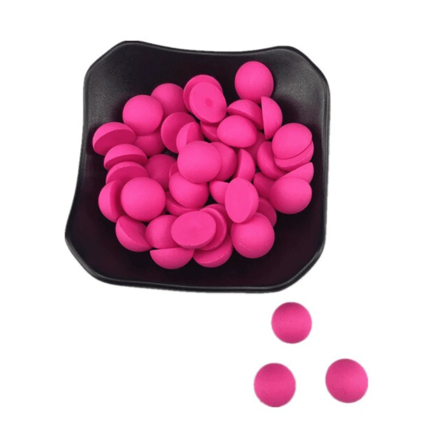16mm, Neon Pink, NEON MATTE Round, Glue on, Resin, Pearl Gem, (Sold in Pair)