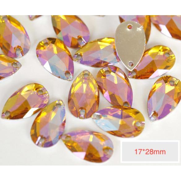 Sundaylace Creations & Bling Resin Gems 17*28mm Light Colorado Topaz AB Teardrop Resin Gem