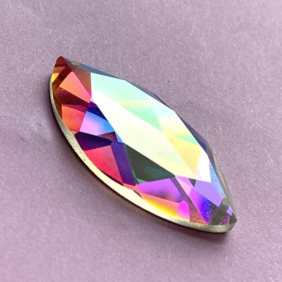 Sundaylace Creations & Bling Fancy Glass Gems 17*32mm AB Navette/Horse Eye, Sew on, Fancy Glass Gem