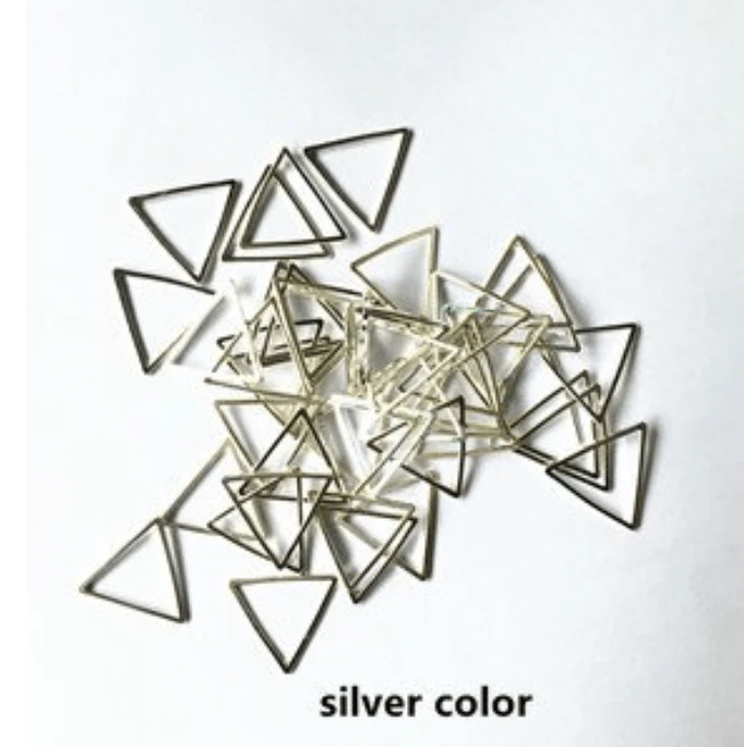 Sundaylace Creations & Bling Earring Findings Silver Triangle (10 Pcs) 18*20mm Gold/Silver Triangle for Necklace Earring Connectors, Earring Findings