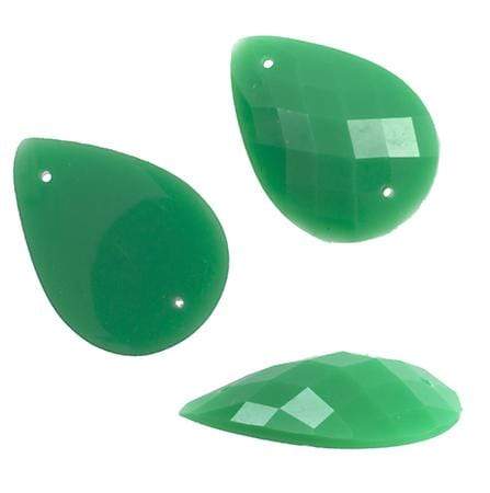 John Beads Resin Gems 18*25mm Jungle Green Teardrop Sew-on, Resin gems
