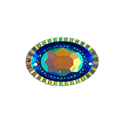 Sundaylace Creations & Bling Resin Gems 18*25mm Royal Blue AB Piikki Stones OVAL, Sew-On, Resin Gem