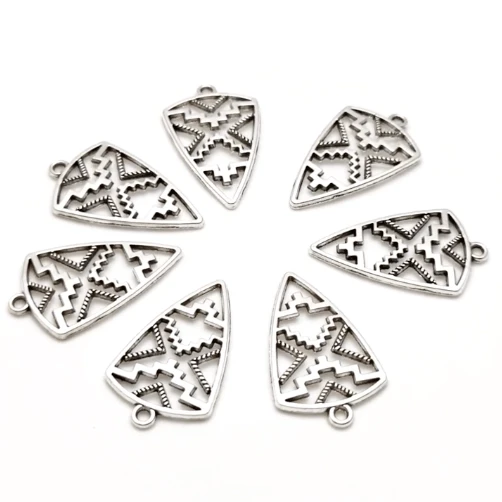 Sundaylace Creations & Bling Earring Findings 18*30 Geometric Indigenous Designs Triangle Charms, one hole top, Earring Findings, Sold per pair