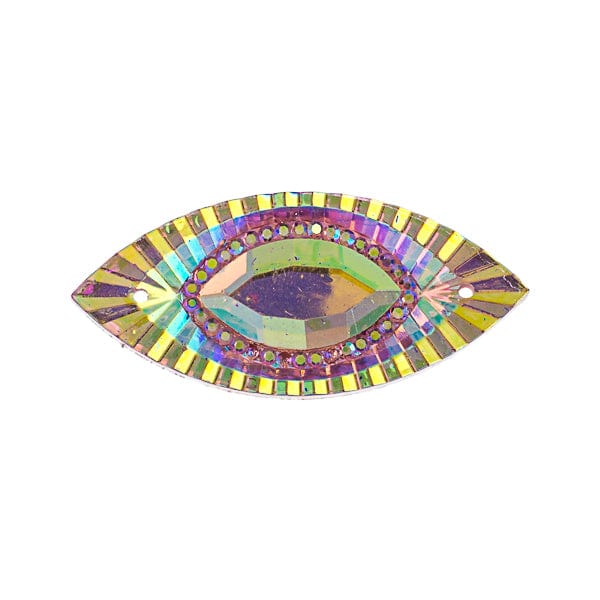 Sundaylace Creations & Bling Resin Gems 18*40mm Pink AB Piikki Stones NAVETTE, Sew-On, Resin Gem