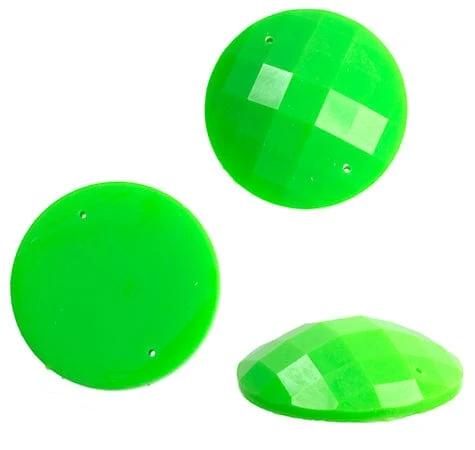 Sundaylace Creations & Bling Resin Gems 18mm Lime Stone Round, Sew on Gem, Resin Gem