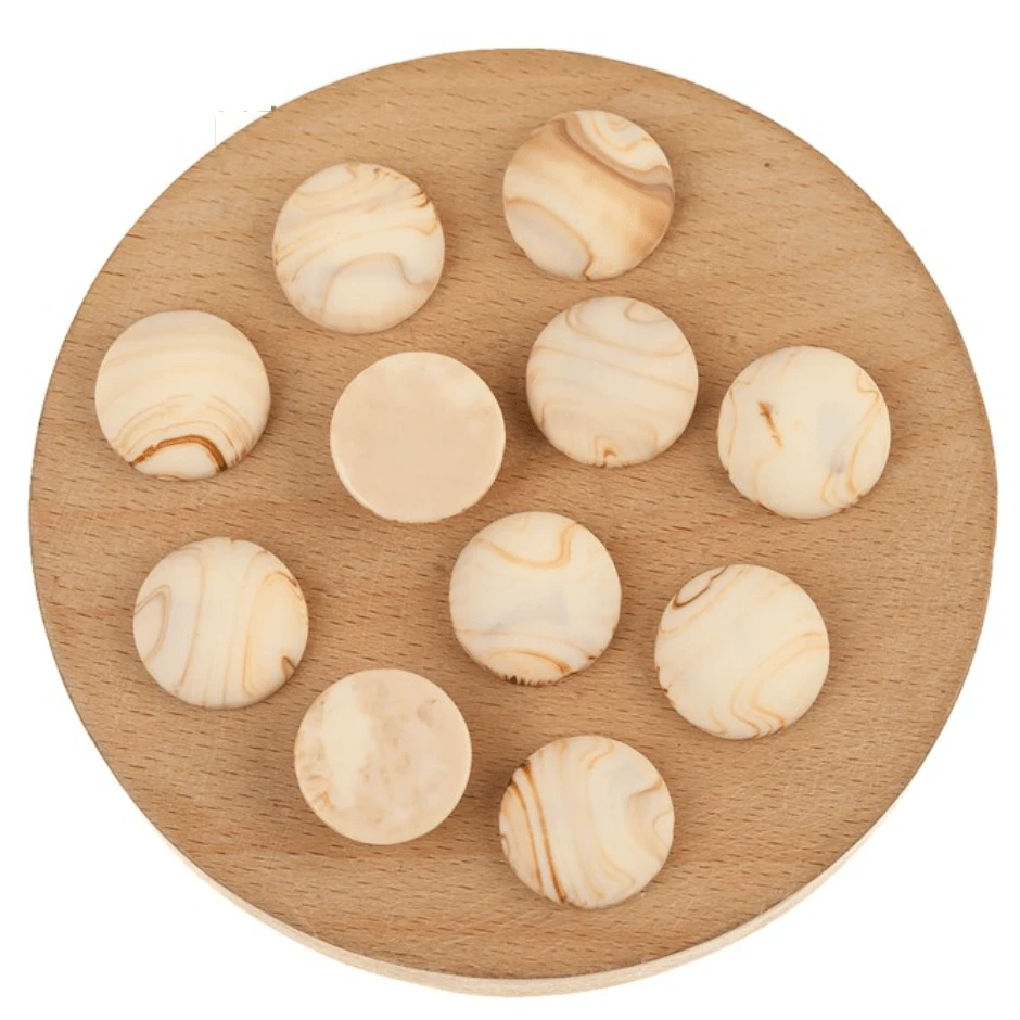 Sundaylace Creations & Bling Resin Gems 18mm Tan Matte Brown Marbled Round, Glue on, Resin Gems (Sold in Pair)