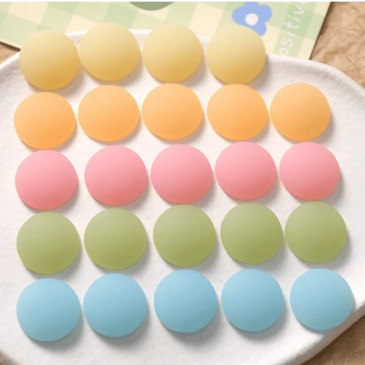 Sundaylace Creations & Bling Resin Gems 19mm Jelly Matte Pastel Round, Glue on, Resin Gems