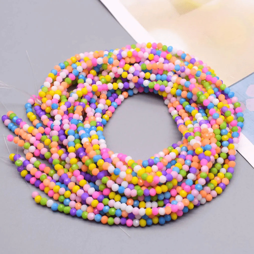 Sundaylace Creations & Bling Rondelle Beads Neon MIX 2*3mm NEON Dyed Rondelle Beads (~170 pcs)