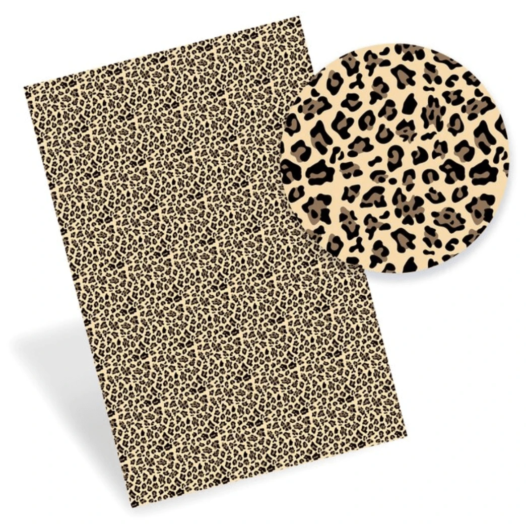 Sundaylace Creations & Bling Basics 20*30cm Animal Print Brown-Tan Smooth Printed Finish, Long Leatherette Sheets