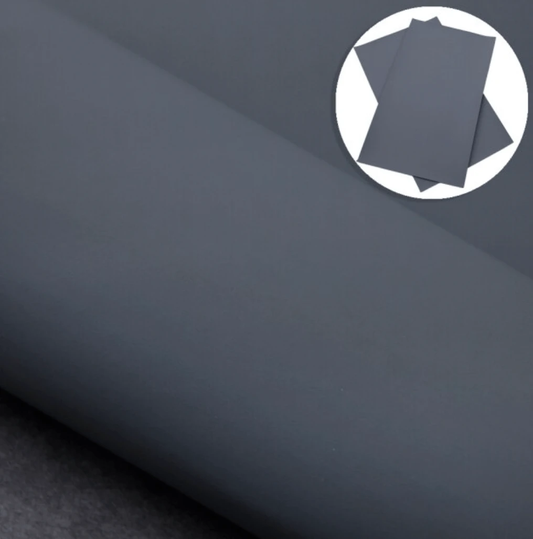 Sundaylace Creations & Bling Basics 20*30cm Dark Grey MATTE Smooth Texture Finish, Thin Leatherette Sheet