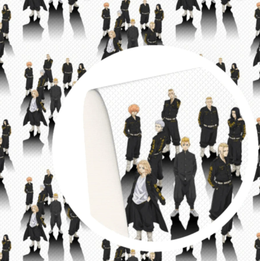 Leatherette Basics 20*30cm T0kyo Revengers Printed Anime Smooth Leatherette Sheet, Long Leatherette Sheet