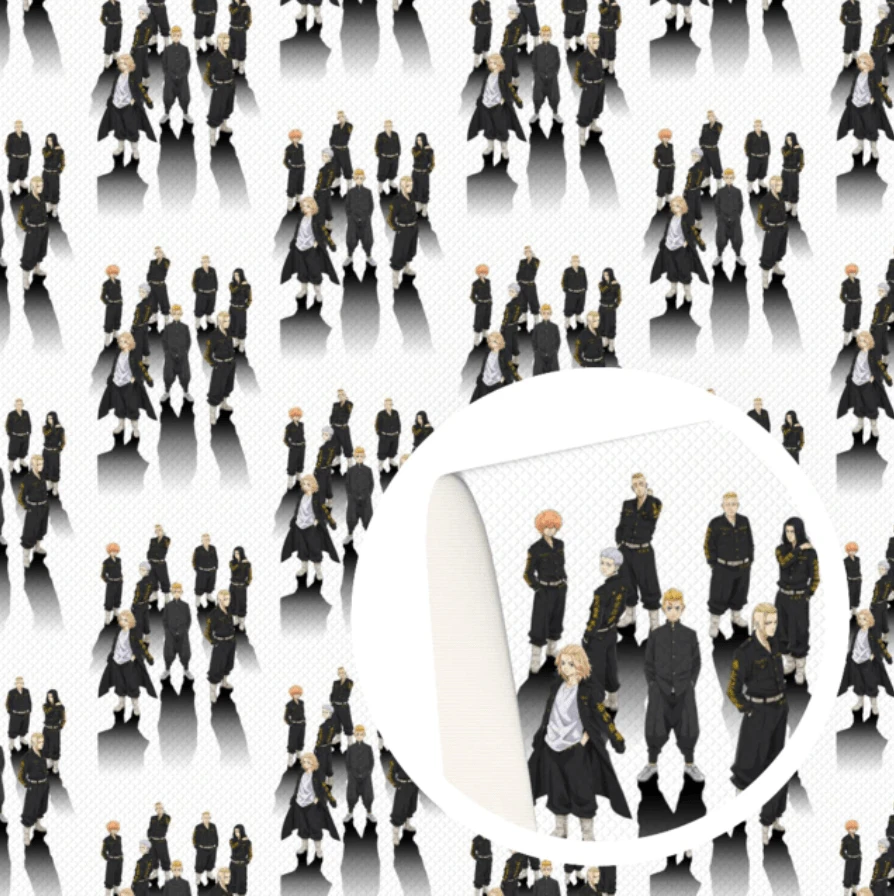 Leatherette Basics 20*30cm T0kyo Revengers Printed Anime Smooth Leatherette Sheet, Long Leatherette Sheet