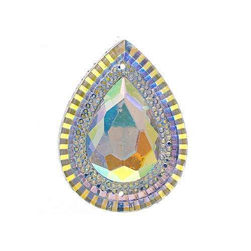 Sundaylace Creations & Bling Resin Gems 20*30mm Crystal AB Piikki Stones, Resin Gem, Sew-On