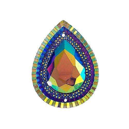Sundaylace Creations & Bling Resin Gems 20*30mm Purple AB Piikki Stones Large Teardrop , Sew-on, Resin Gem