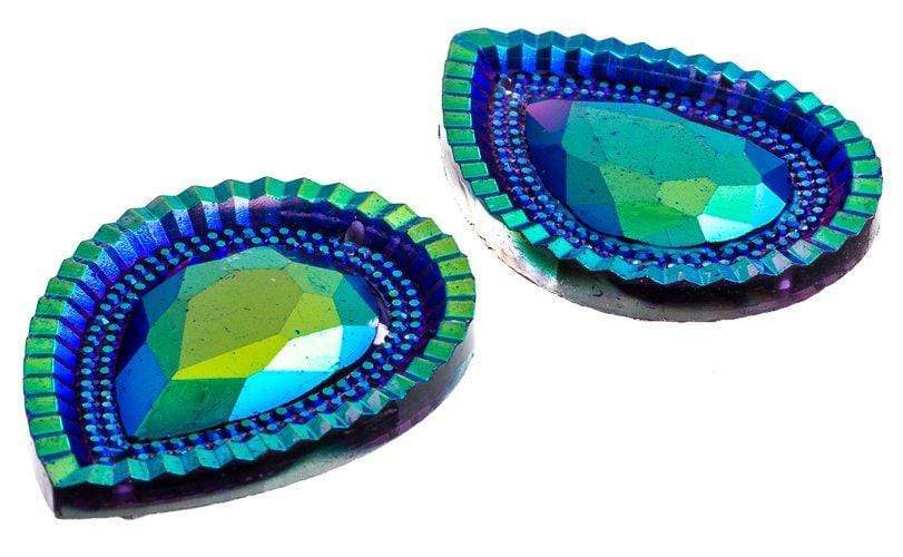 Sundaylace Creations & Bling Resin Gems 20*30mm Purple AB Piikki Stones Large Teardrop , Sew-on, Resin Gem