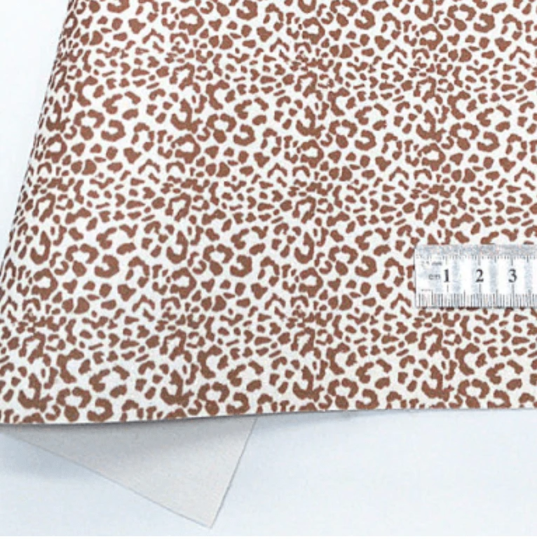 Leatherette Basics 20*33cm Coffee Tan & Ivory Animal Print Glitter Faux Leather Texture, Long Leatherette Sheet Basics
