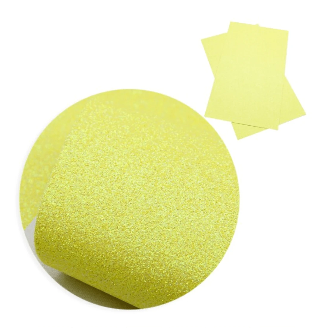 Sundaylace Creations & Bling Basics Light Neon Yellow Glitter 20*33cm Easter Fine Glitter Pastel Thin Long Leatherette Sheet, Basics