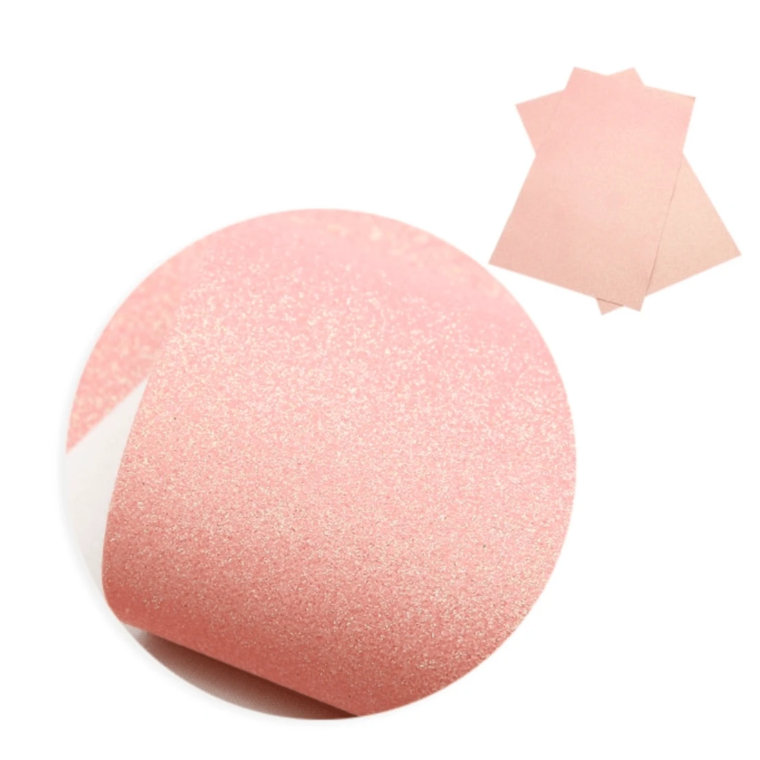 Sundaylace Creations & Bling Basics Peach Pink Glitter 20*33cm Easter Fine Glitter Pastel Thin Long Leatherette Sheet, Basics