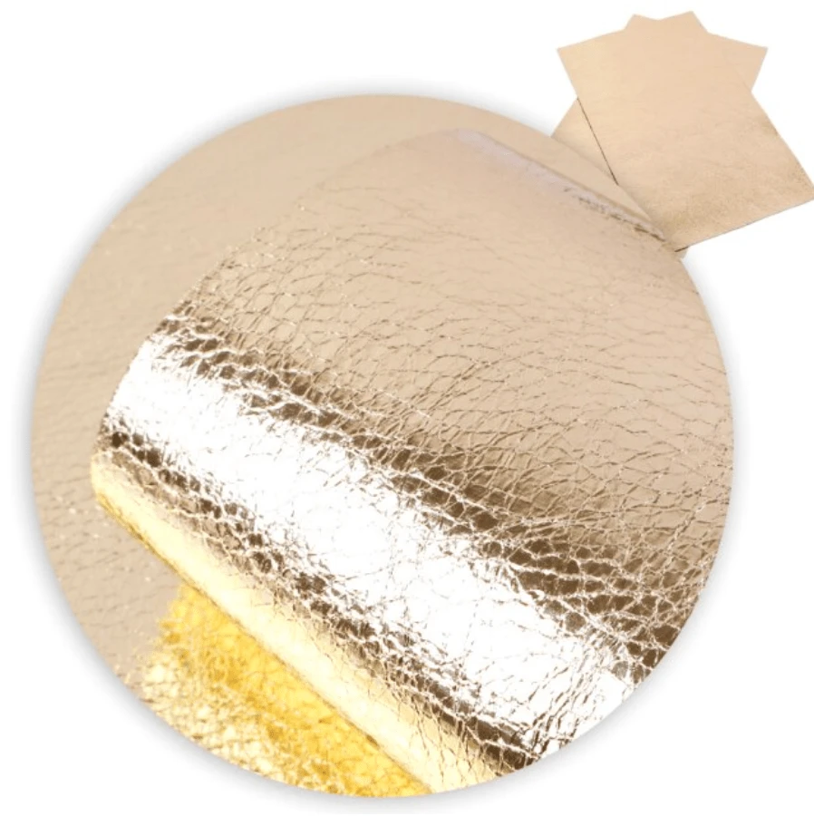 Leatherette Basics 20*33cm Metallic Gold FOIL Cracked texture, Thin Fabric Leatherette Sheets