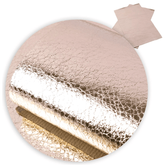 Leatherette Basics 20*33cm Metallic ROSE Gold FOIL Cracked texture, Thin Fabric Leatherette Sheets