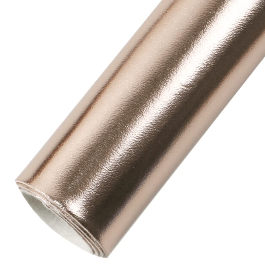 Leatherette Basics 20*33cm Metallic ROSE GOLD Shiny Smooth Sheepskin Faux Leather Texture, Long Leatherette Sheet Basics