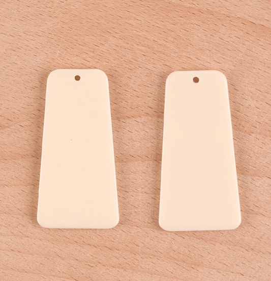 Sundaylace Creations & Bling Resin Gems Ivory Cream 20*39mm Pastel Mix Trapezoid Acrylic Resin, one hole sew on, Acrylic Resin Gem (Sold in Pair)