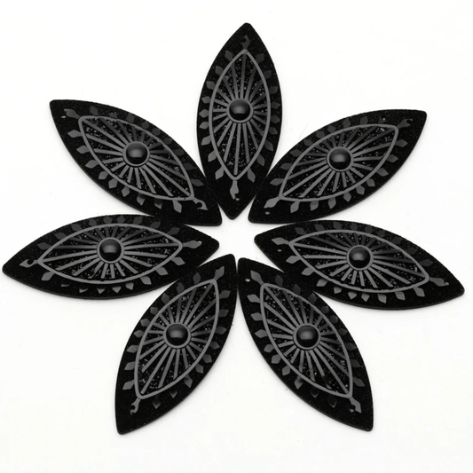 Sundaylace Creations & Bling Resin Gems 20*50mm Burst Centers Horse Eye Navette, Sew on, Resin Gem (Sold in Pair)