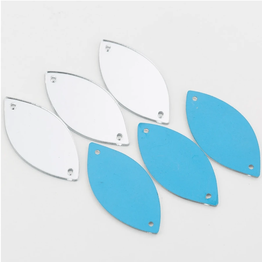 resin gems Mirror Gems 20*50mm Silver Mirror Navette, Sew on, Mirror Gems